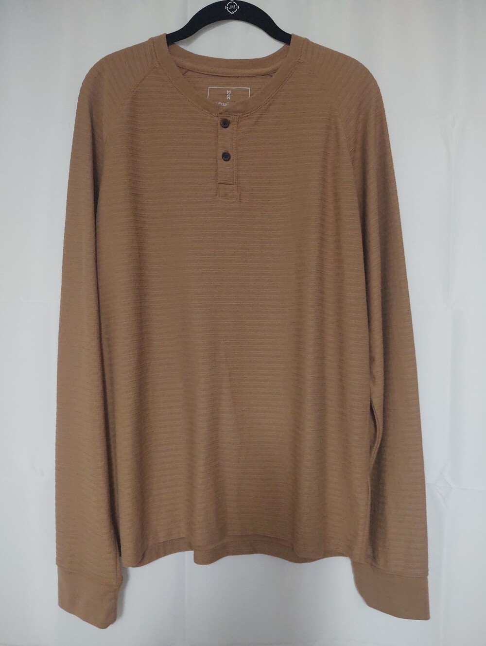 Mutual Weave Men's Brown Knit Pullover Ribbed Sweater Crew Neck Long Sleeve Sz L